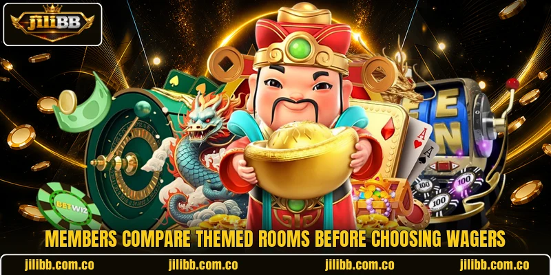 Members compare themed rooms before choosing wagers Members compare themed rooms before choosing wagers