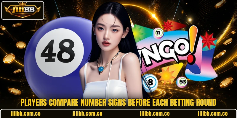 Players compare number signs before each betting round Players compare number signs before each betting round