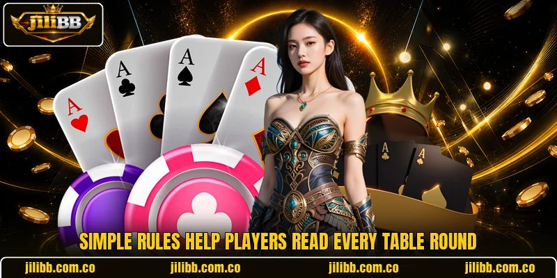 Simple rules help players read every table round Simple rules help players read every table round